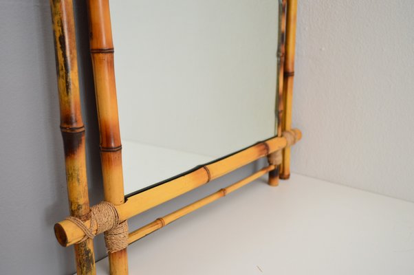 Italian Large Bamboo Wall Mirror 1960s For At Pamono Italian Large Bamboo Wall Mirror 1960s