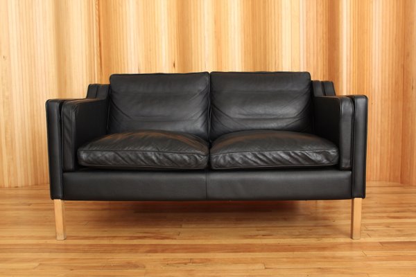Black Two Seater Leather Sofa From Stouby 1970s For At Pamono Black Two Seater Leather Sofa From Stouby 1970s 1