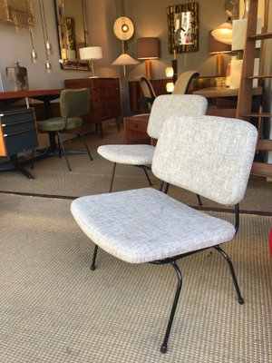 slipper chairs by daciano da costa for metalurgica da longra 1960s