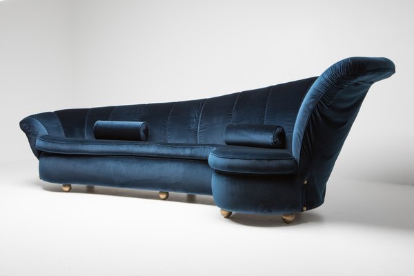 Blue Velvet Sofa 1970s For At Pamono Blue Velvet Sofa 1970s For At Pamono