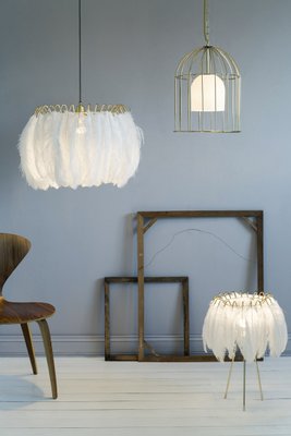 Feather Table Lamp In White By Young Battaglia For Mineheart 2018 For Sale At Pamono