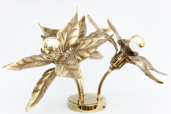 Belgian Brass Triple Flower Ceiling Light By Daro For Massive Belgian Brass Triple Flower Ceiling Light By Daro For Massive Lighting 1970s 1