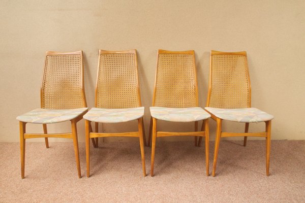 Sillas de comedor vienesas de mimbre de Möbelfabrik Benze, años 50 ... Sillas de comedor vienesas de mimbre de Möbelfabrik Benze, años 50 ...