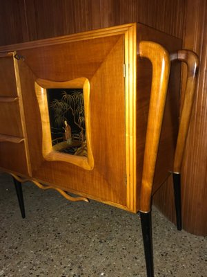 Credenza With Handpainted Relief Front 1950s For Sale At Pamono