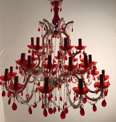 Mid Century Red Acrylic Resin Chandelier By Masiero For At Pamono Mid Century Red Acrylic Resin Chandelier By Masiero 2
