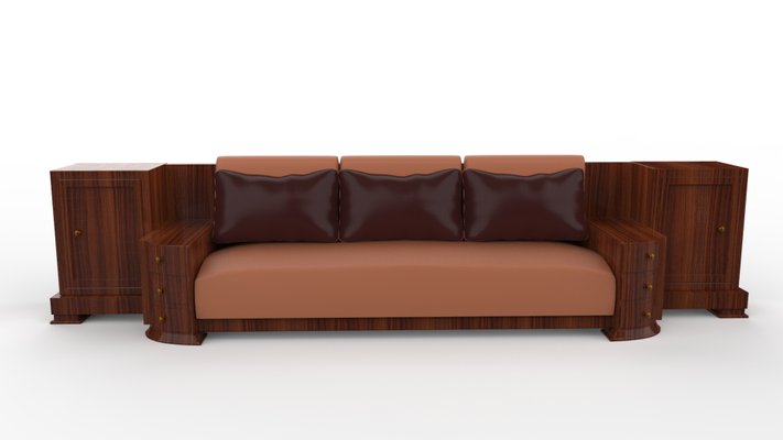 Large Art Deco Walnut Sofa 1920s For Sale At Pamono