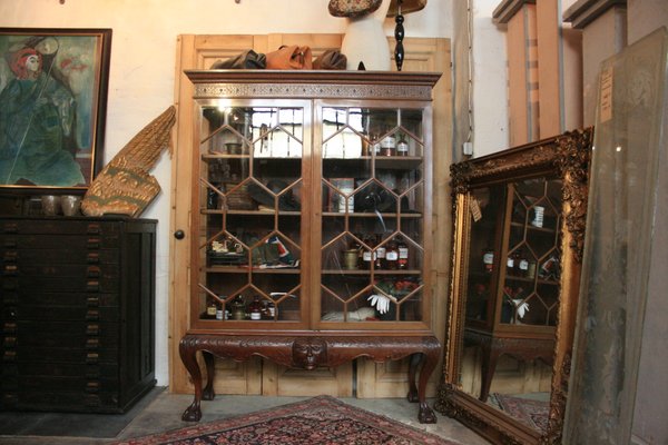 Antique Mahogany Glass Cabinet For Sale At Pamono