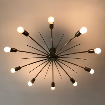 Large Model 5160 Sputnik Sun Ceiling Lamp Sun From Kalmar 1950s