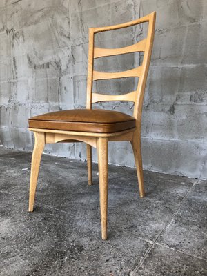 Art Deco French Oak Dining Chairs By Gaston Poisson Set Of 5 For Art Deco French Oak Dining Chairs By Gaston Poisson Set Of 5 1