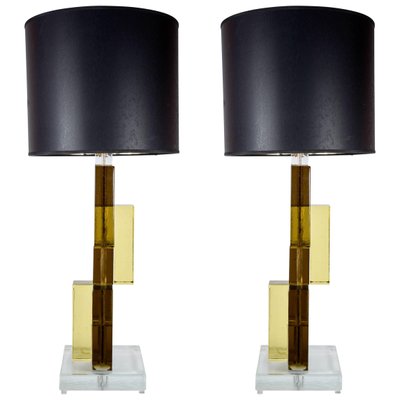 Vintage Murano Glass Table Lamp Bases, Gold And Glass Table Lamp Base