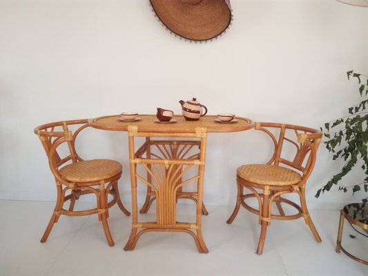 Vintage Rattan Tête A Table 2 Chairs For At Pamono Vintage Rattan Tête A Table 2