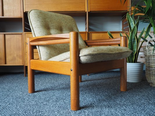 Small Danish Beige Teak Chair From Domino Mobler