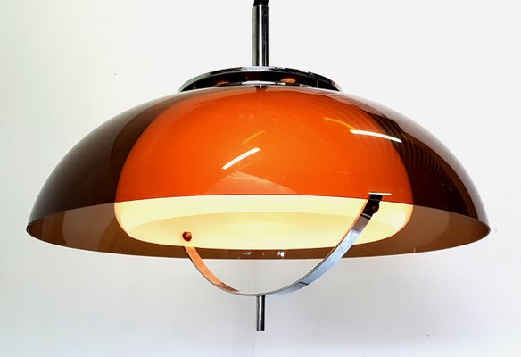 Large Vintage Space Age Plexiglas Rise Fall Lamp