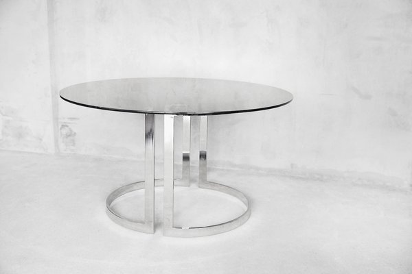 Large Round Dining Table In Glass By, Round Large Dining Table