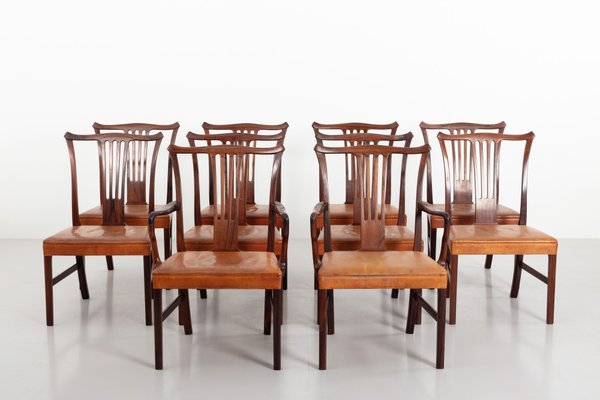 Dining Chairs By Helge Vestergaard Jensen For Peder Pedersen 1940s Set Of 10