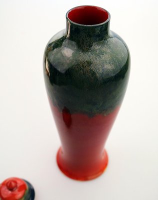 Large British Art Pottery Vase With Lid By Bernard Moore 1910s