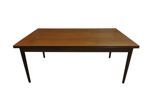 Vintage Teak Extendable Dining Table With Black Feet By Niels Otto Vintage Teak Extendable Dining Table