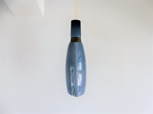 À Verre Lampe Suspension En Vintage Bleu vwmyNn80O