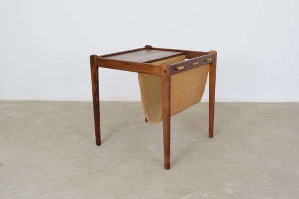 Danish Veneered Rosewood Side Table With Magazine Rack 1960s For Danish Veneered Rosewood Side Table With Magazine Rack 1960s 1