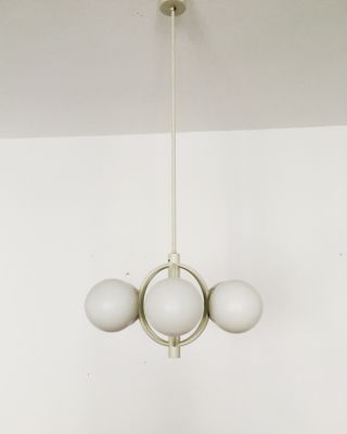 Sputnik Opaline Glass Chandelier From Kaiser Leuchten 1960s For At Pamono - Lulu 3 Arm Ceiling Light Brass