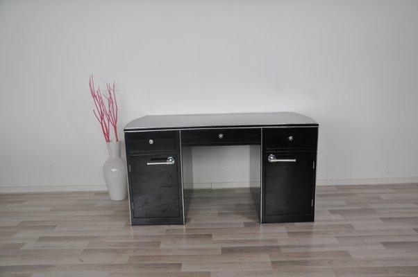 Black High Gloss Desk 1940s For Sale At Pamono
