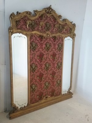 Louis Xv Style Coat Rack With Mirror, Antique Coat Rack With Bench And Mirror