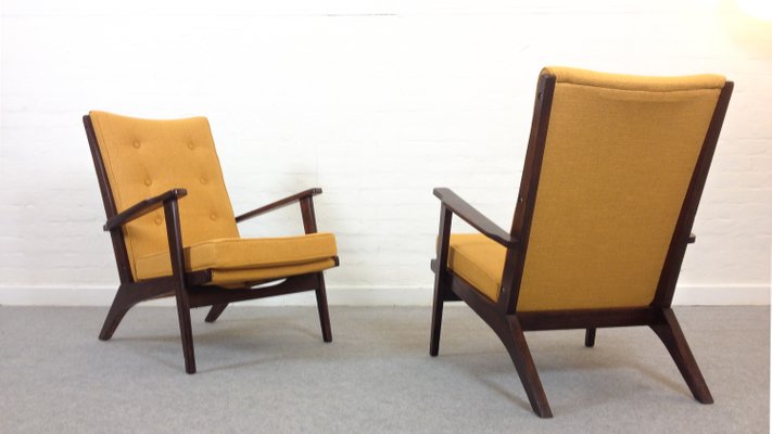 Mid Century Mustard Yellow Lounge Chairs From Parker Knoll 1950s Set Of 2 For Sale At Pamono