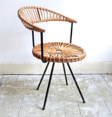 Vintage Rattan Chair By Dirk Van Sliedregt For Gebroeders Jonkers