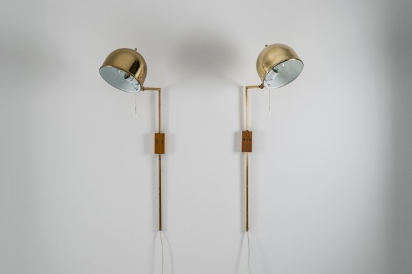 V 75 Brass Wall Lights By Eje Ahlgren For Bergboms Set Of 2