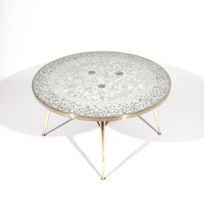 German Coffee Table With Mosaic Top By Berthold Müller 1950s For German Coffee Table With Mosaic Top By Berthold Müller 1950s 1