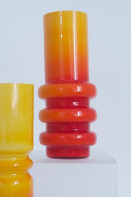 Orange Hooped Vases By Ryd Glasbruk 1960s Set Of 2 For Sale At
