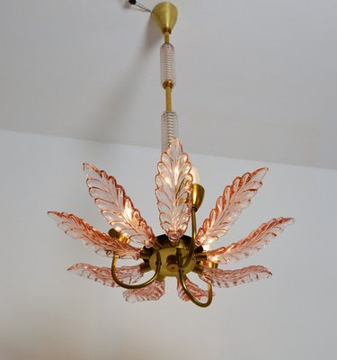 Art Deco Pink Murano Glass Chandelier 1930s For At Pamono Art Deco Pink Murano Glass Chandelier 1930s 15