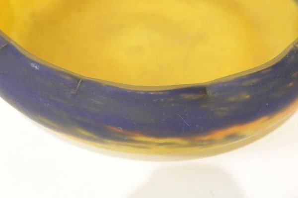 Multicolored Blown Glass Bowl From Muller Freres 1930s For Sale