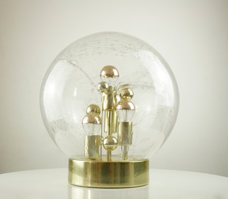 Large Space Age Glass Ball Table Lamp from Doria Leuchten, 1970s Large Space Age Glass Ball Table Lamp from Doria Leuchten, 1970s