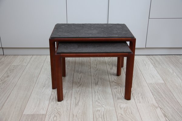 Vintage Side Tables In Wood Natural Stone For At Pamono Vintage Side Tables In Wood Natural Stone 1