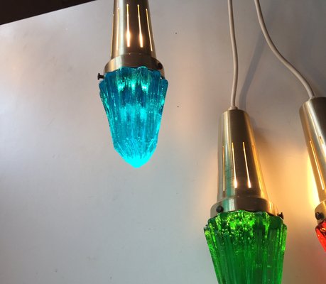 Modern Icicle Pendant Lights by Vitrika 1960s Set of 3 for sale
