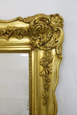 Grand Miroir Mural Baroque Antique En Plaque Or En Vente Sur Pamono