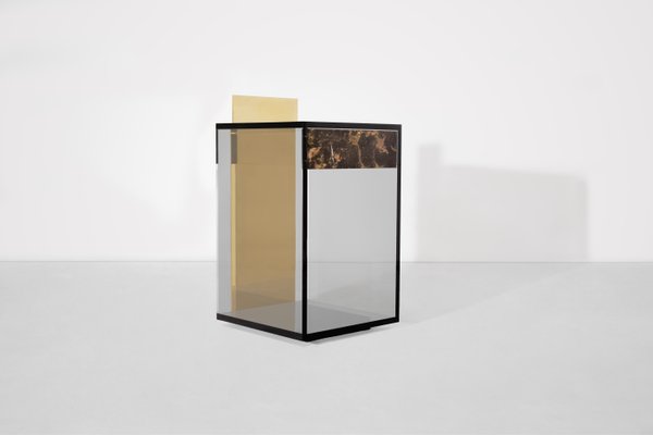 Glass display case end table online