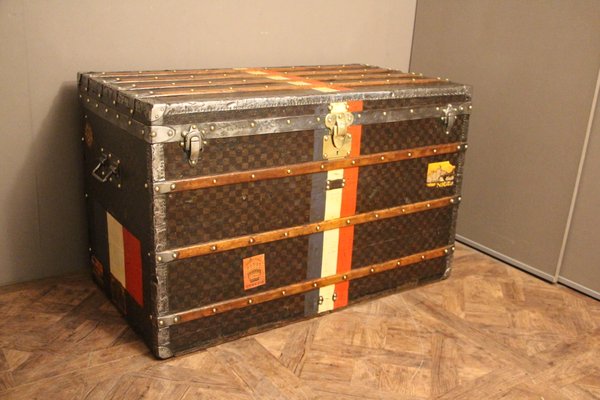 Large Checkered Monogram Steamer Trunk From Louis Vuitton 1890s