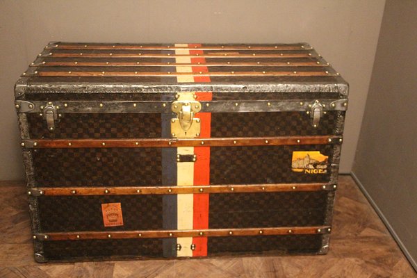 Large Checkered Monogram Steamer Trunk From Louis Vuitton 1890s