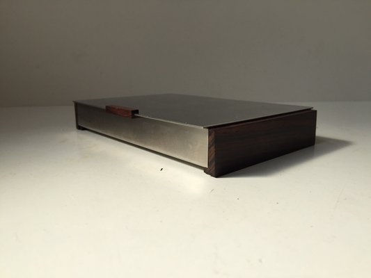 Danish Stainless Steel Rosewood Cigarette Box From Stelton