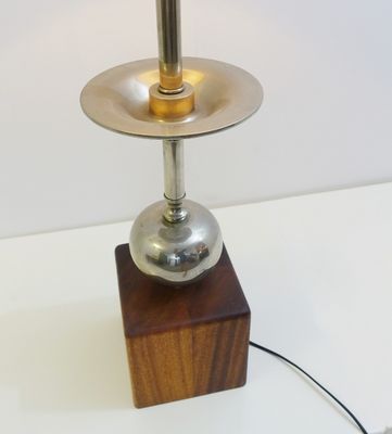 Vintage Chrome And Wood Table Lamp For At Pamono Vintage Chrome And Wood Table Lamp 2