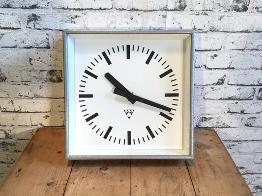 Grey Industrial Square Wall Clock From Pragotron 1970s For At Pamono - Square Wall Clock Images Grey Industrial Square Wall Clock From Pragotron 1970s For At Pamono - Square Wall Clock Images