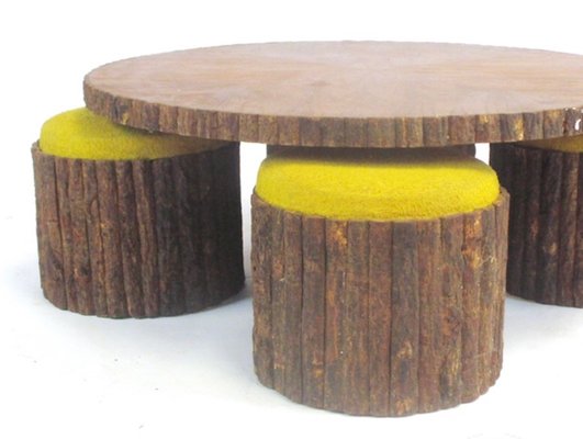 Mesa De Salon Redonda Con Taburetes Anos 60 En Venta En Pamono