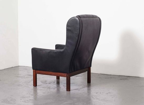 Black Leather Sofa And Wing Chair From Pastoe 1960s For At Pamono Black Leather Sofa And Wing Chair From Pastoe 1960s 18