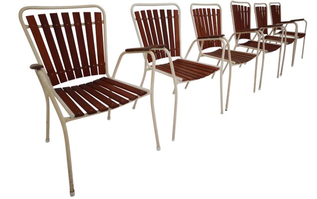 Mid Century Garden Patio Chairs 1970s Set Of 6 For Sale At Pamono