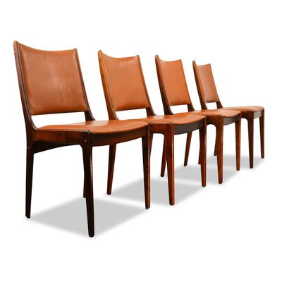 Palisander Leather Dining Chairs By Johannes Andersen For Uldum Palisander Leather Dining Chairs By Johannes Andersen For Uldum Møbelfabrik