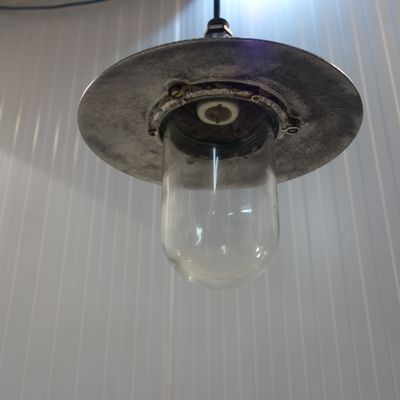 Brushed Aluminium Ceiling Dome Light By Coughtrie Of Glasgow 1955