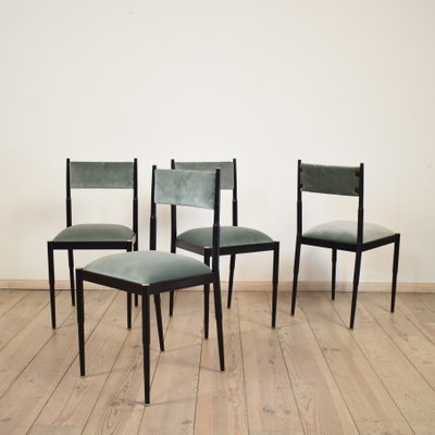 Mid Century Black Metal Turquoise Velvet Dining Chairs Set Of 4 Mid Century Black Metal Turquoise Velvet Dining Chairs Set Of 4 2