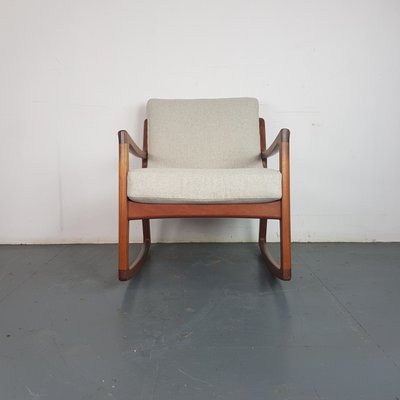 Mid Century Teak Rocking Chair By Ole Wanscher For France Søn Mid Century Teak Rocking Chair By Ole Wanscher For France Søn 2